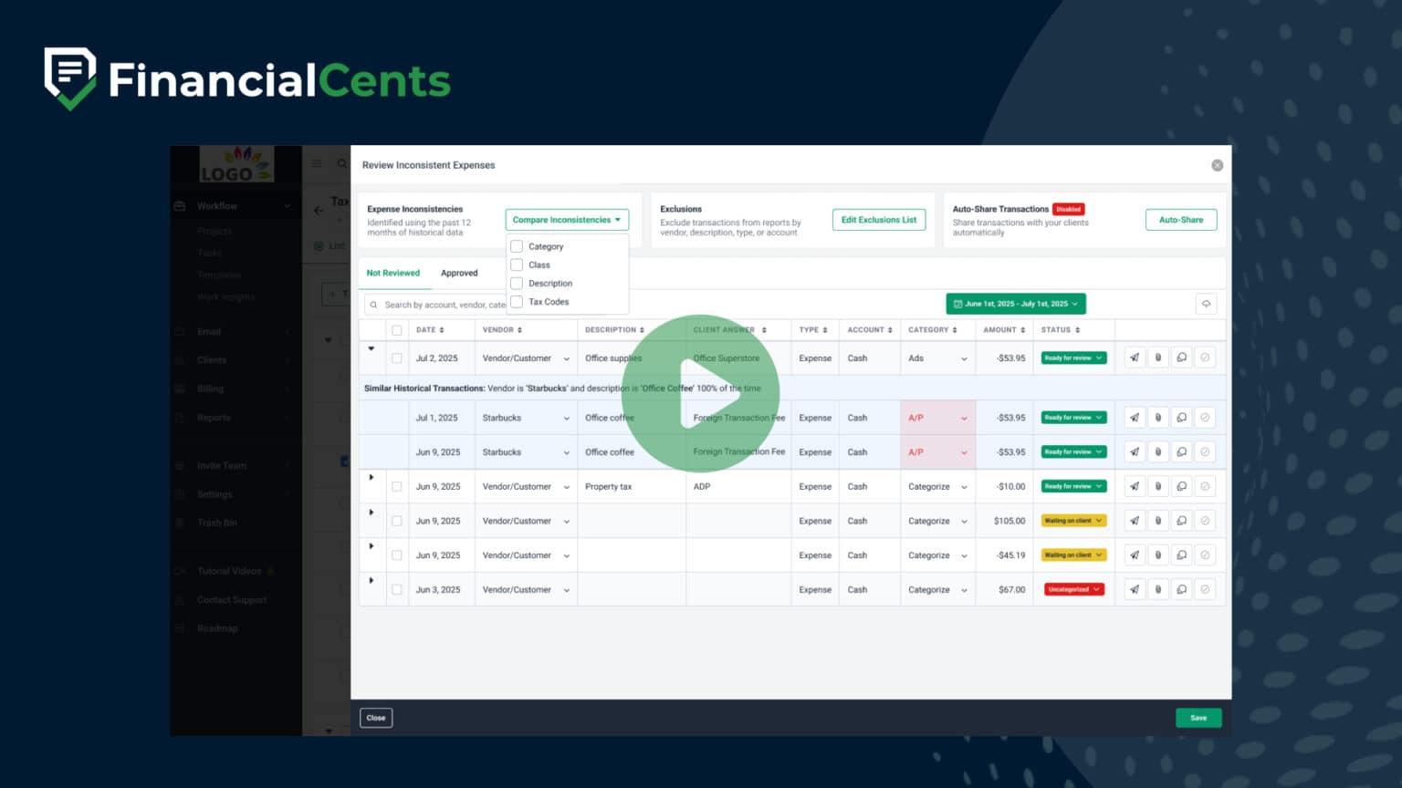 Financial Cents Month End Close Feature Overview | Financial Cents Videos