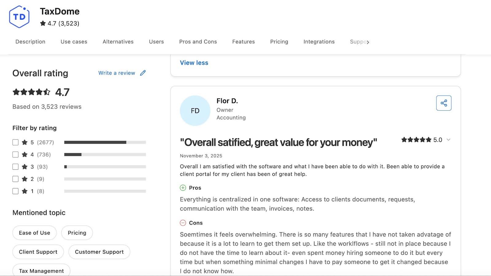 Flor D's review of Taxdome