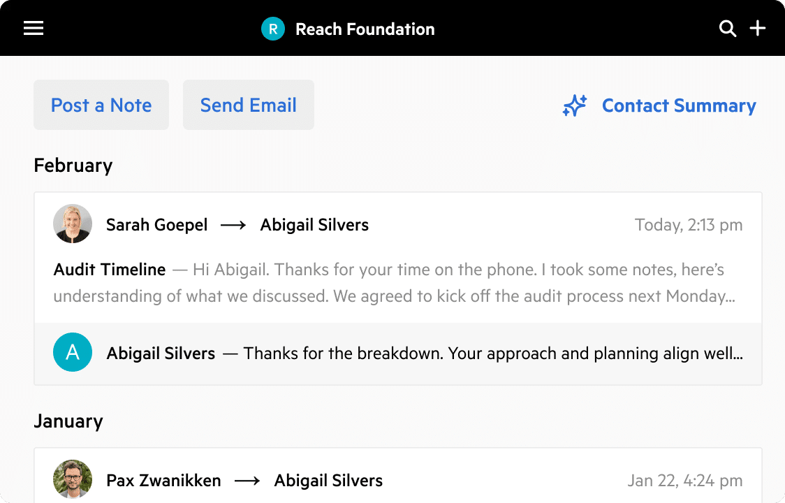 Karbon's email management feature