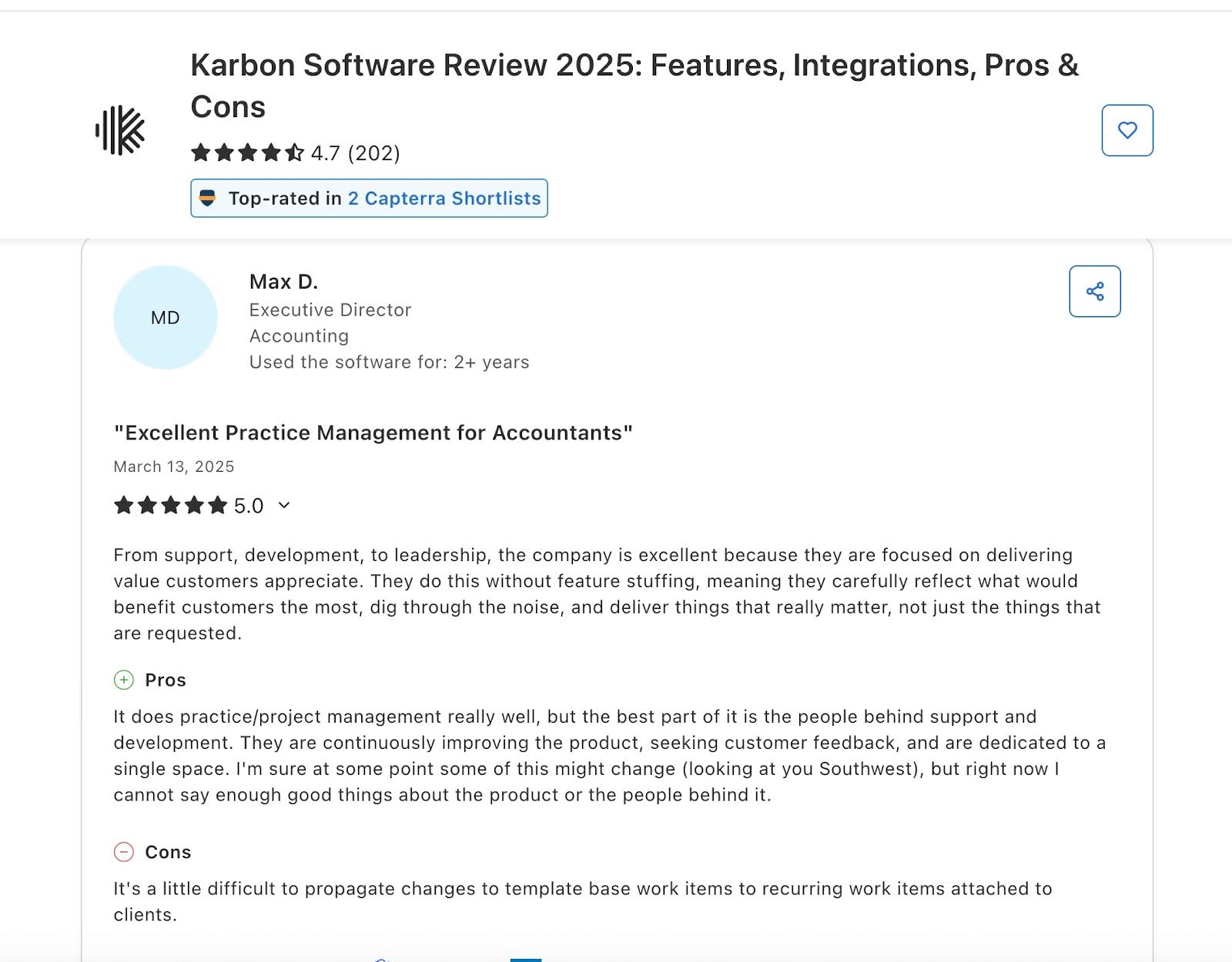 Max D's review of Karbon