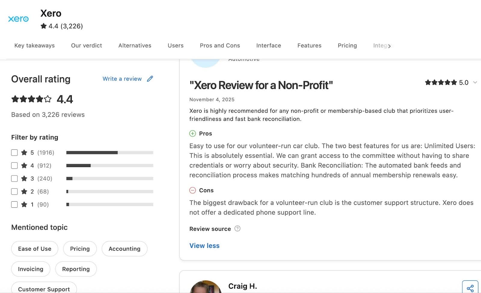 xero practice manager review by a non-profit