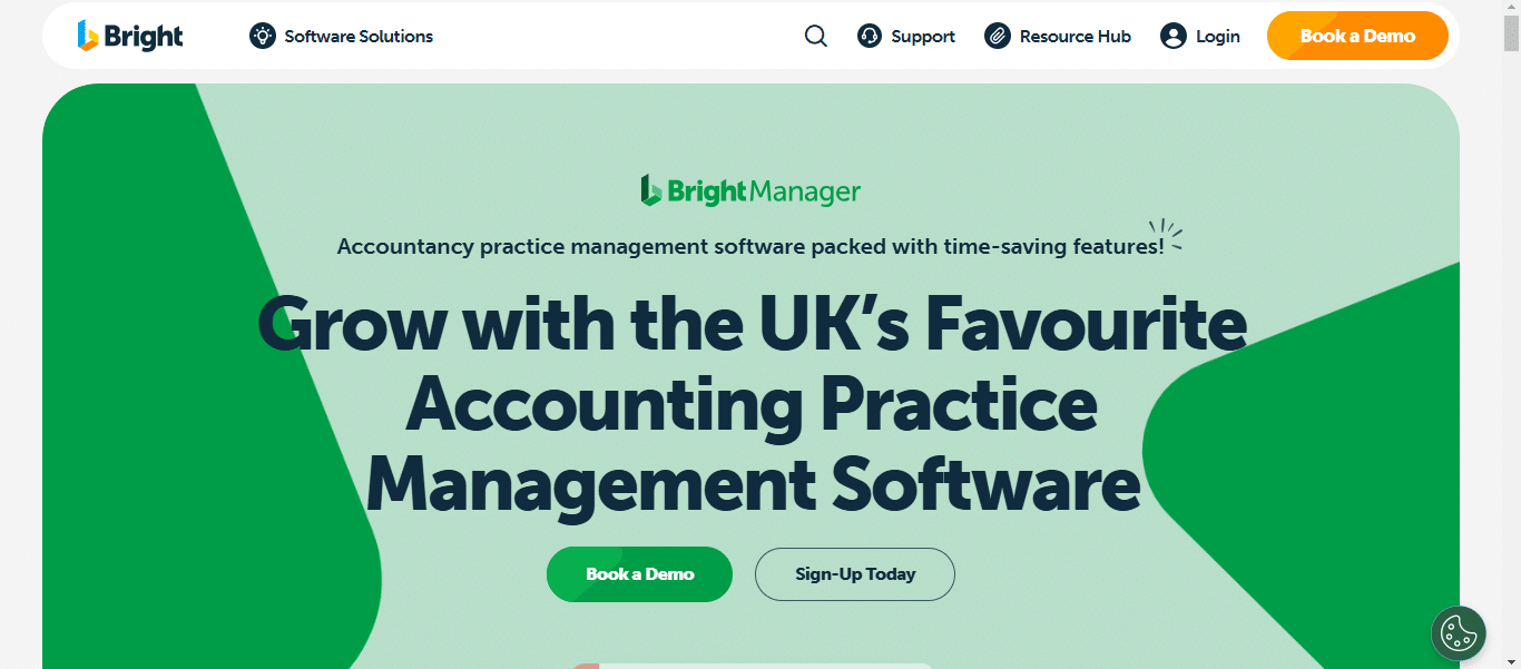 snapshot of BrightManager's website