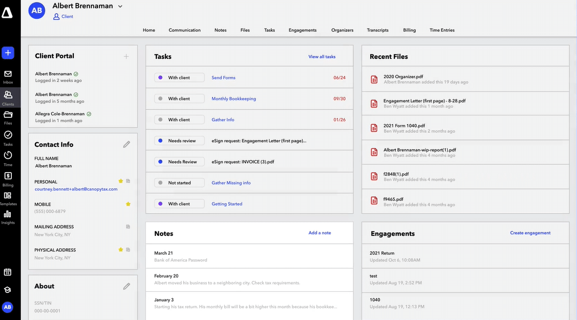 canopy crm dashboard