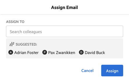 assigning emails to team members in Karbon