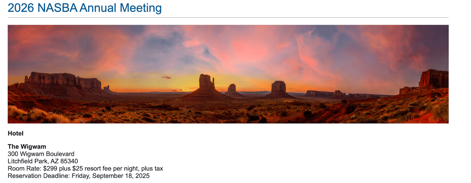 2026 NASBA Annual meeting banner snapshot