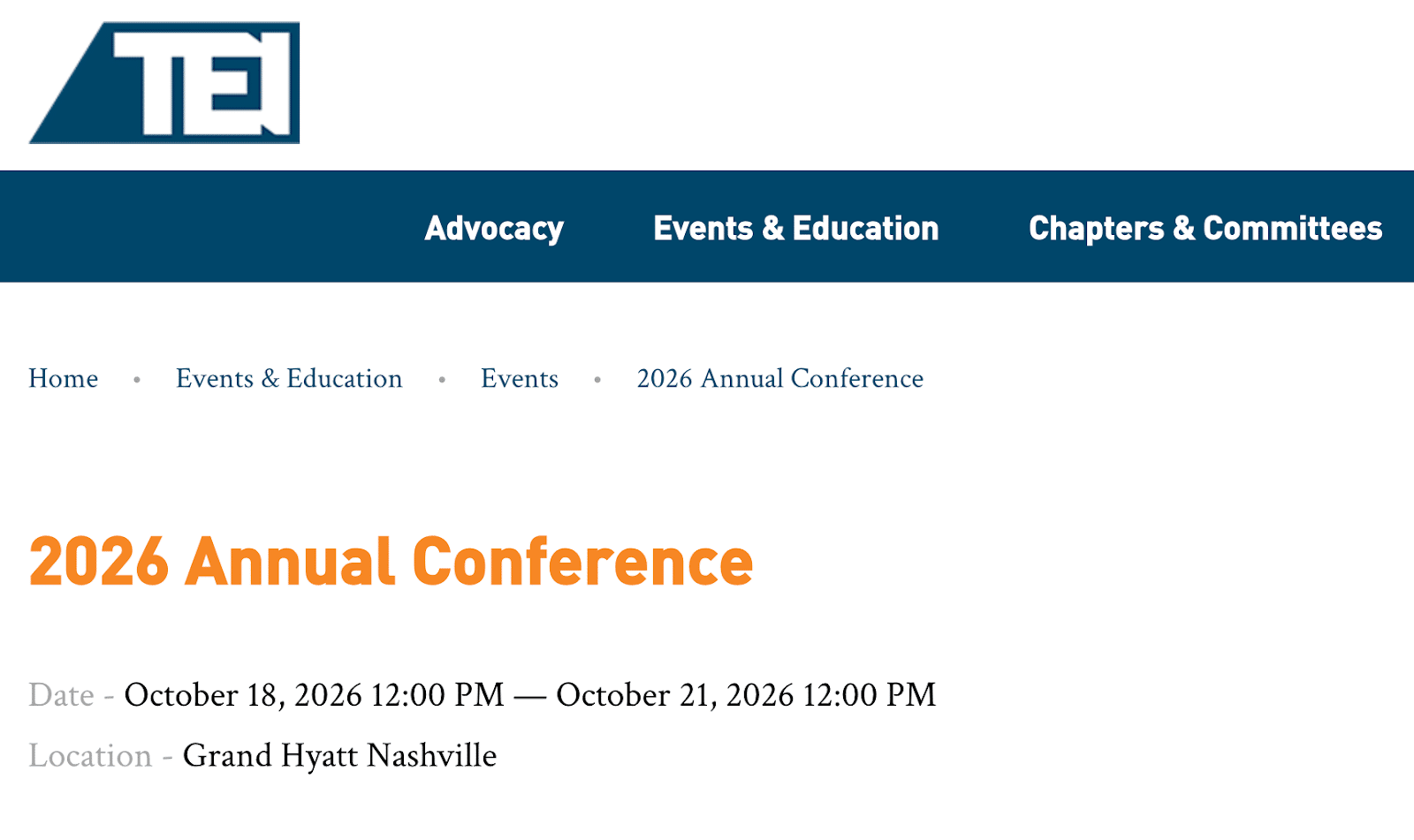 TEI 2026 Annual Conference