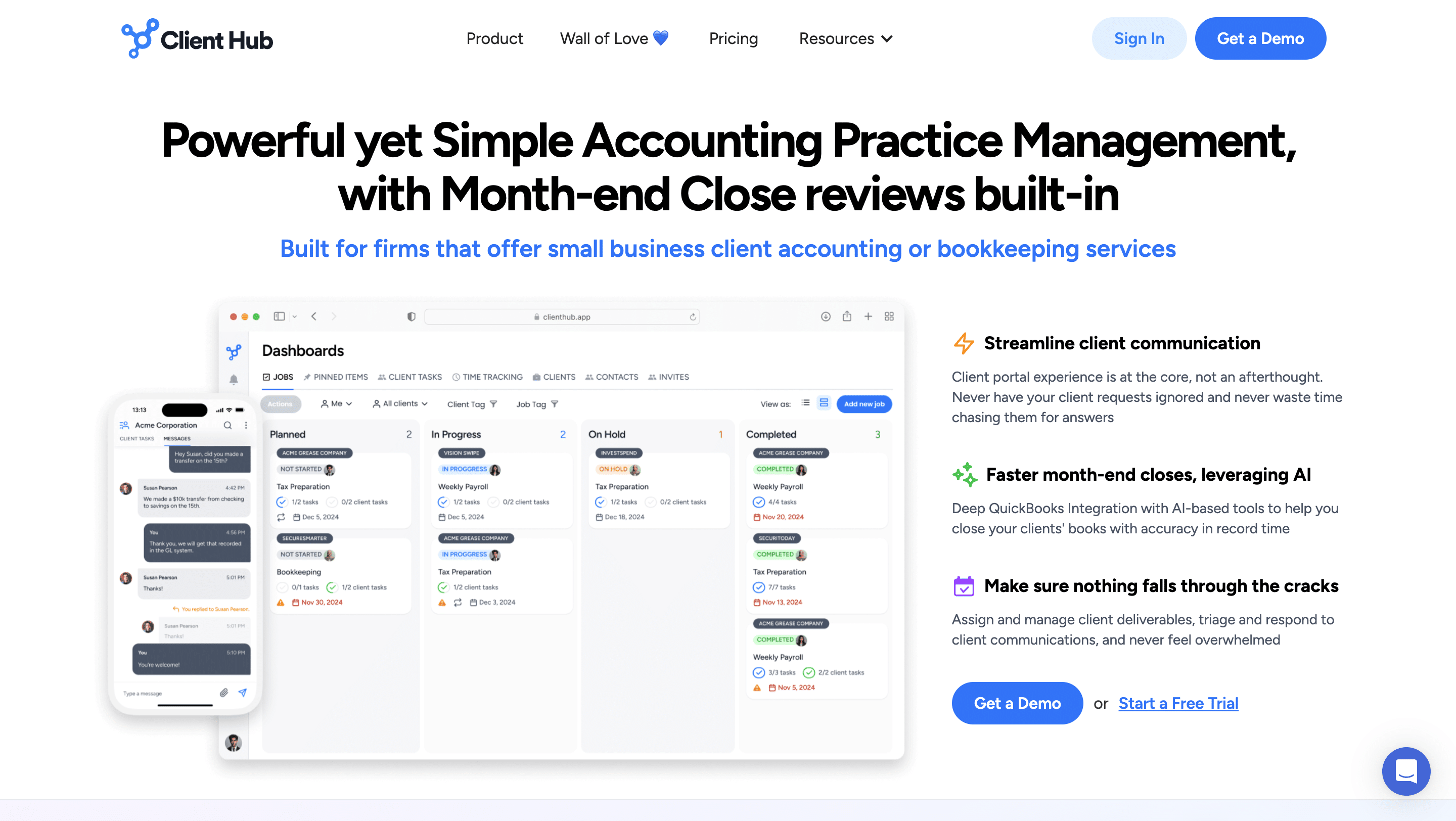 overview of client hub app