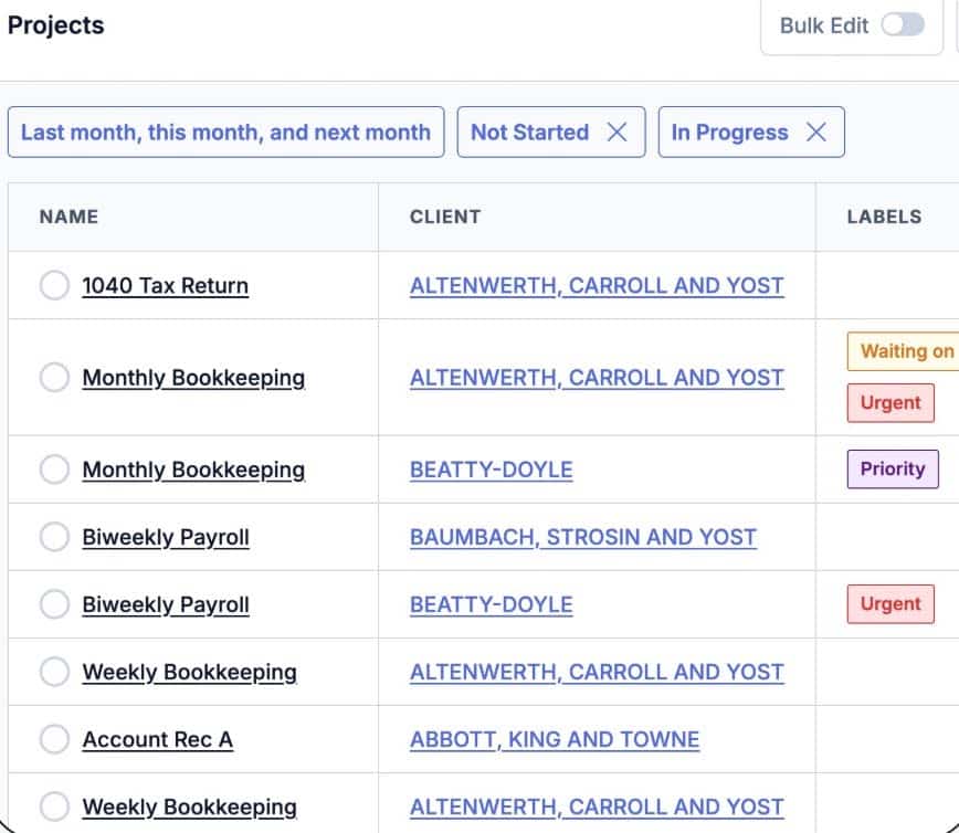 projects overview in Jetpack workflow