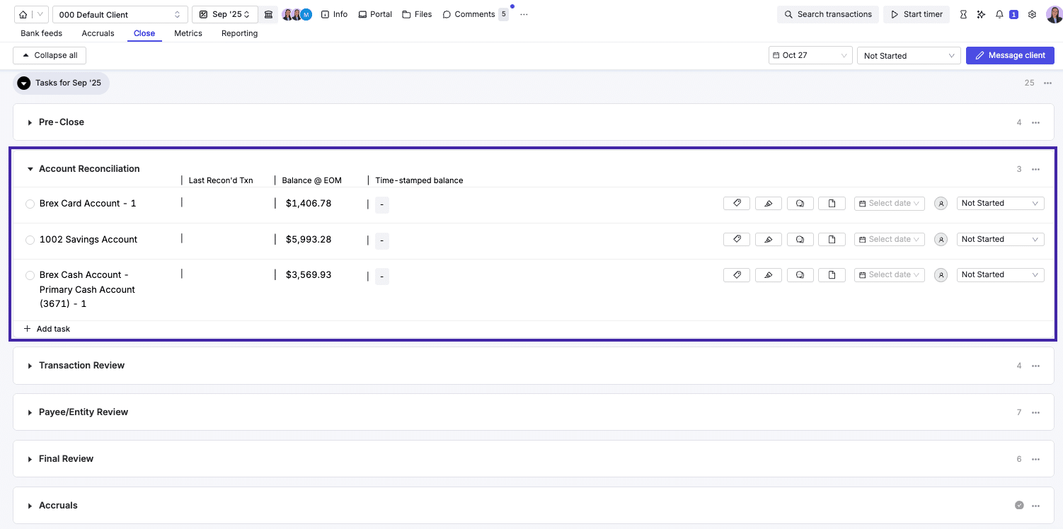 double file review and month end close feature
