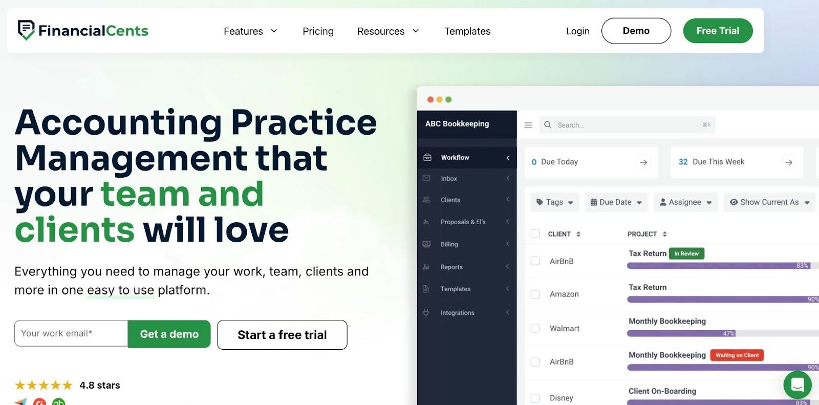 Financial Cents accounting practice management software