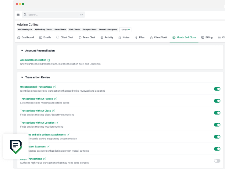 Month End Close Module Month End Close Module Financial Cents Screenshot