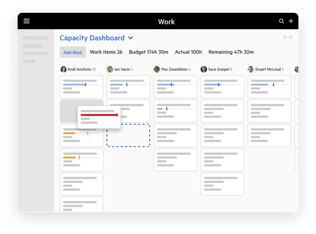 screenshot of Karbon's capacity dashboard
