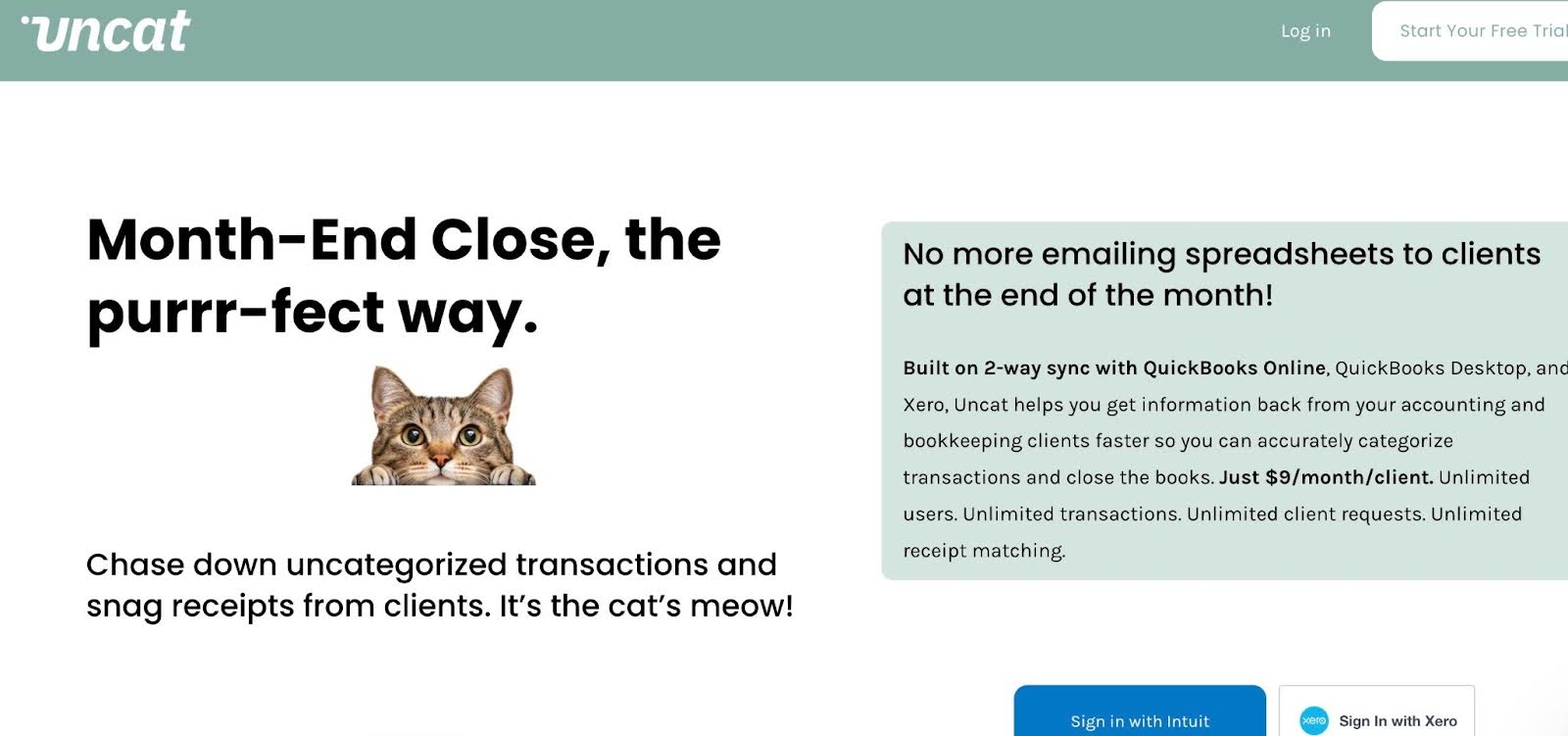 Uncat's homepage snapshot