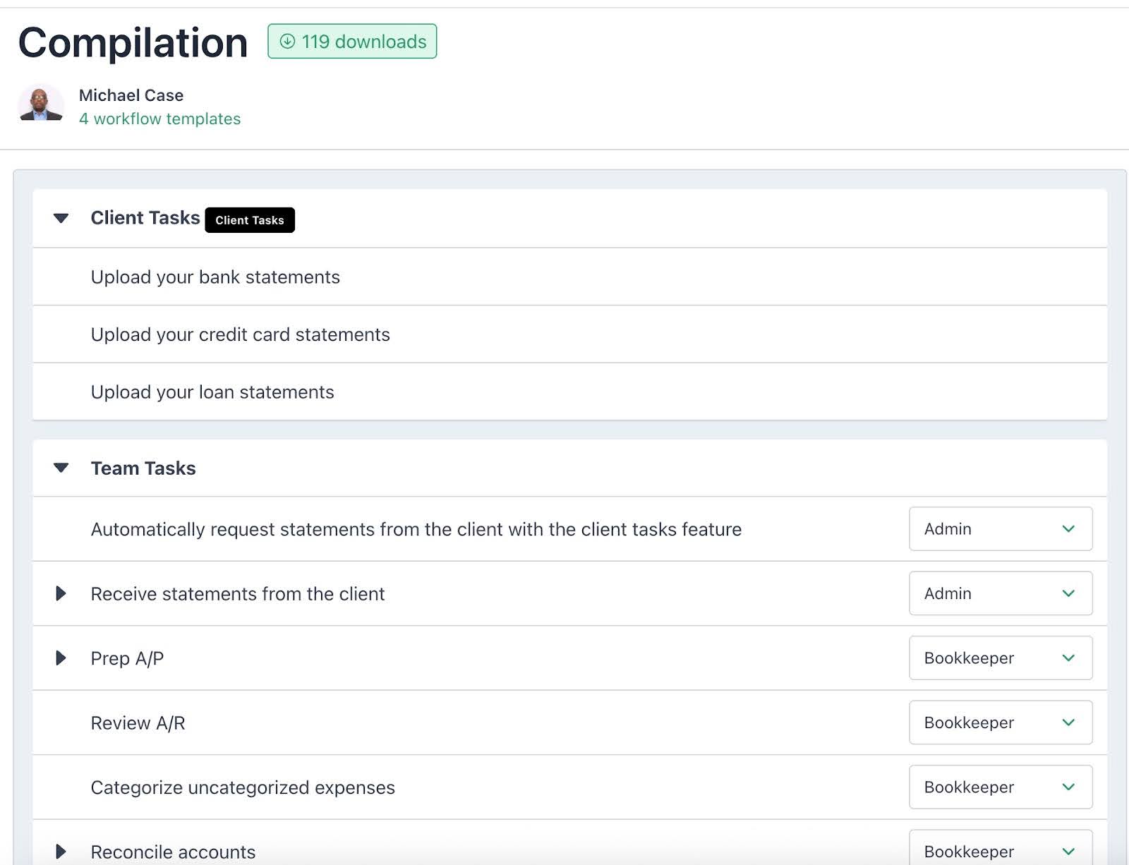 compilation checklist by Michael Case