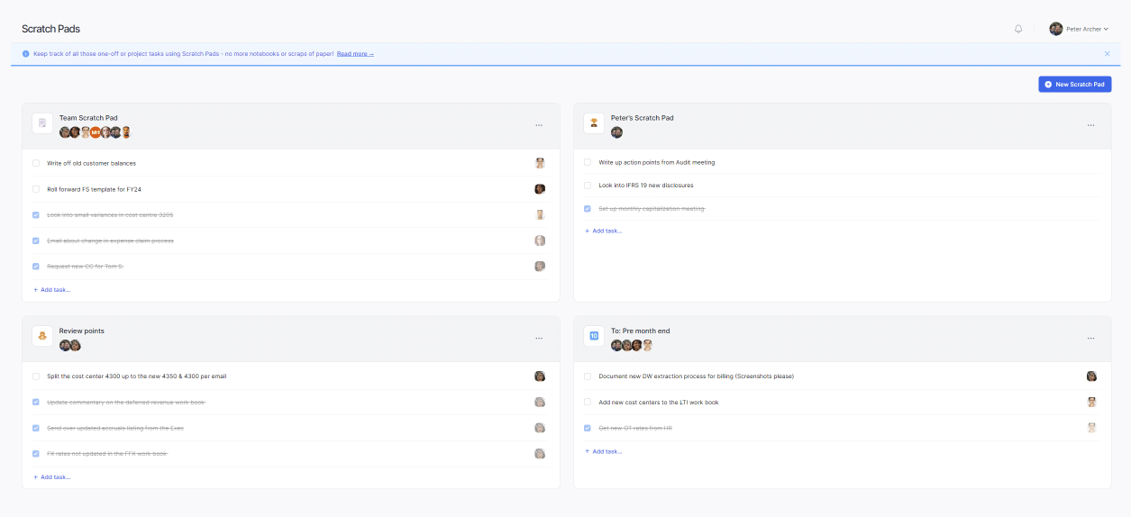 Easy month end scratch pad