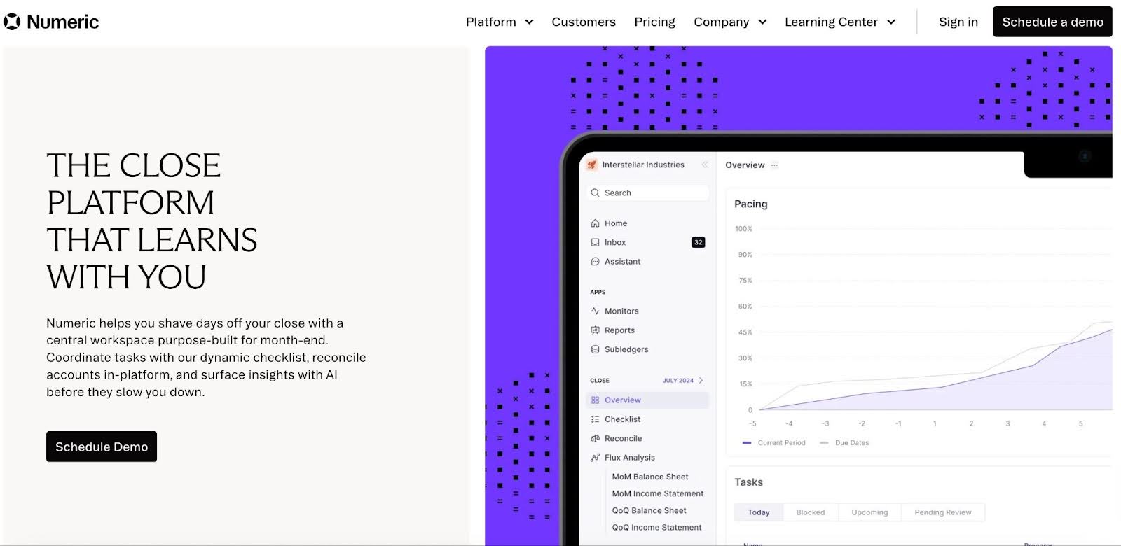 numeric close platform