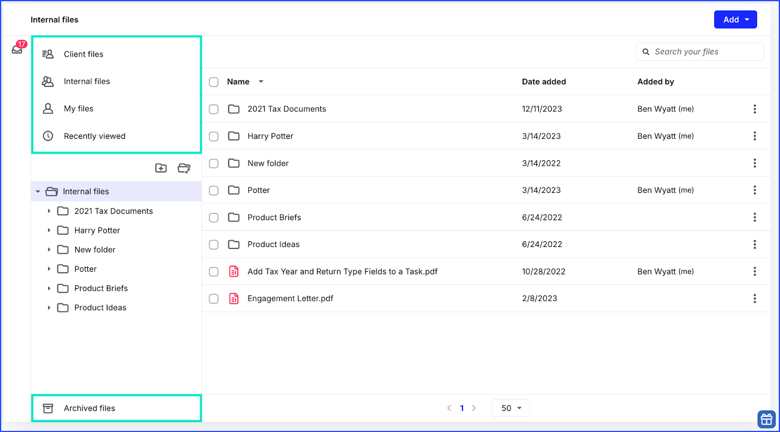 Canopy's document management system