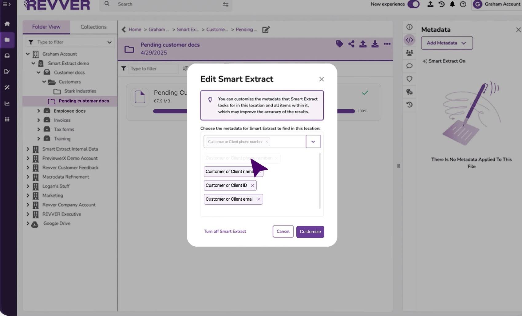 Revver Smart Extract feature