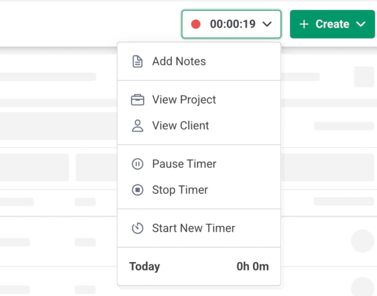 tracking time for projects inside Financial Cents