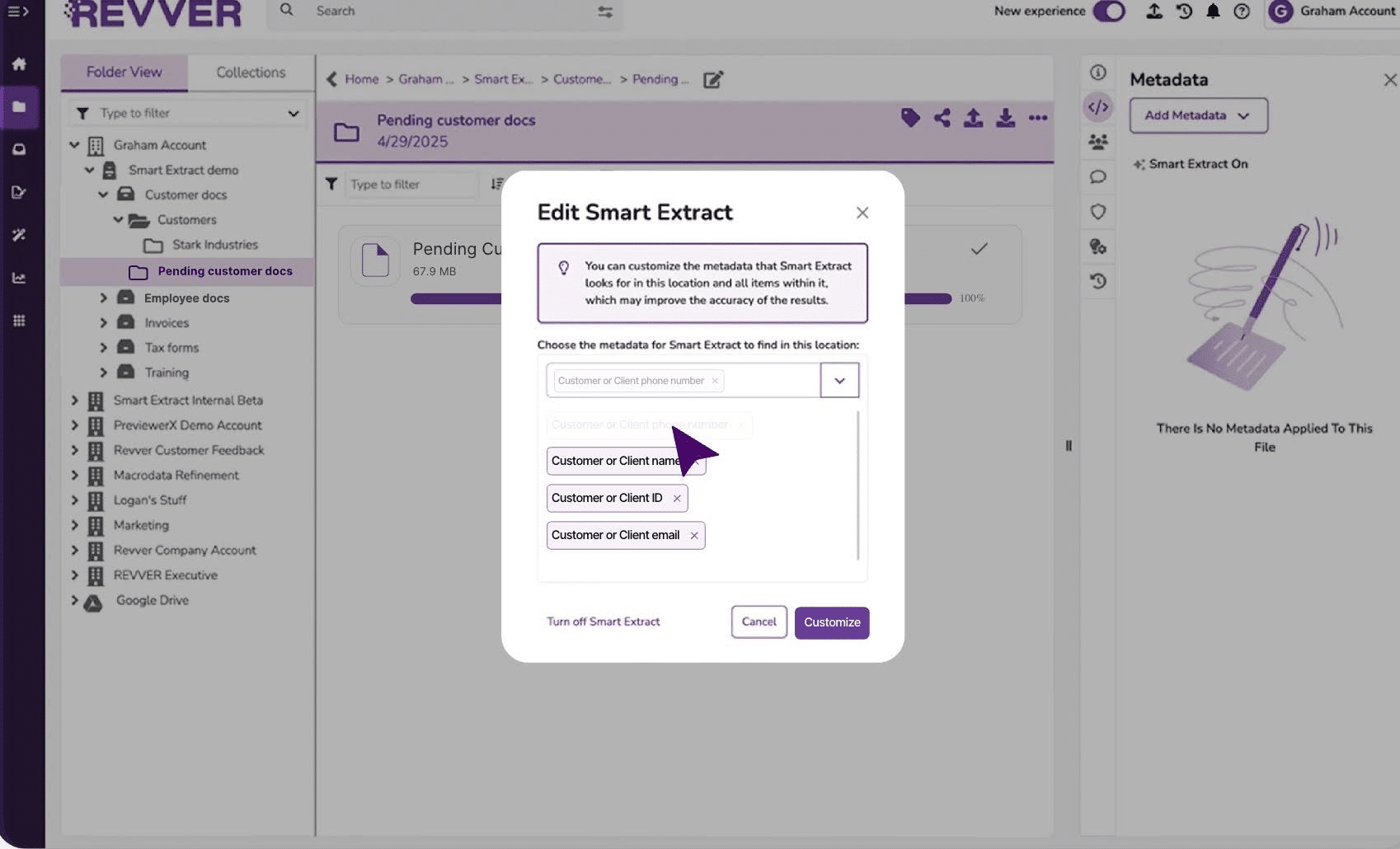 Revver Smart Extract feature