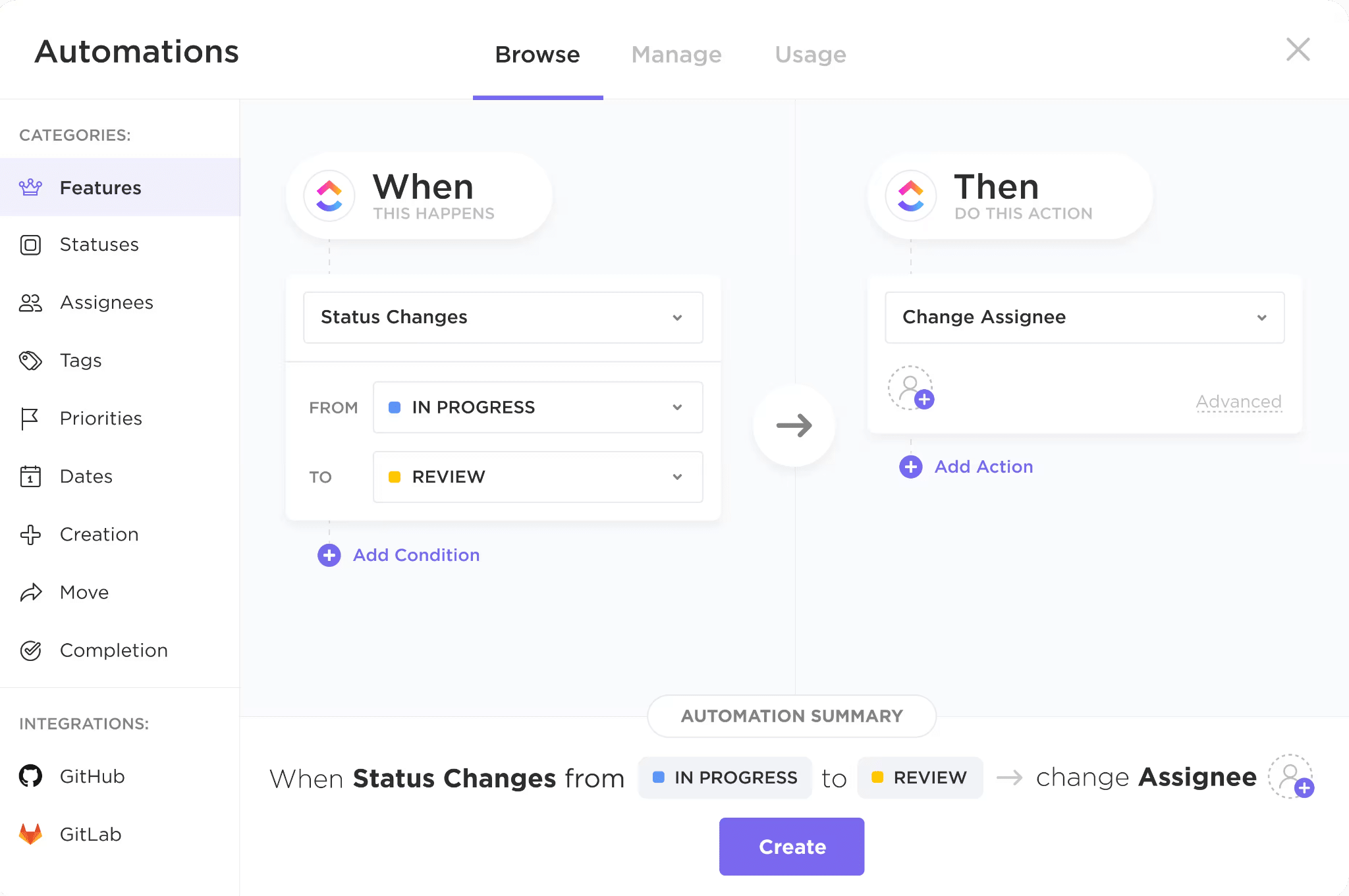 Clickup Recurring tasks view