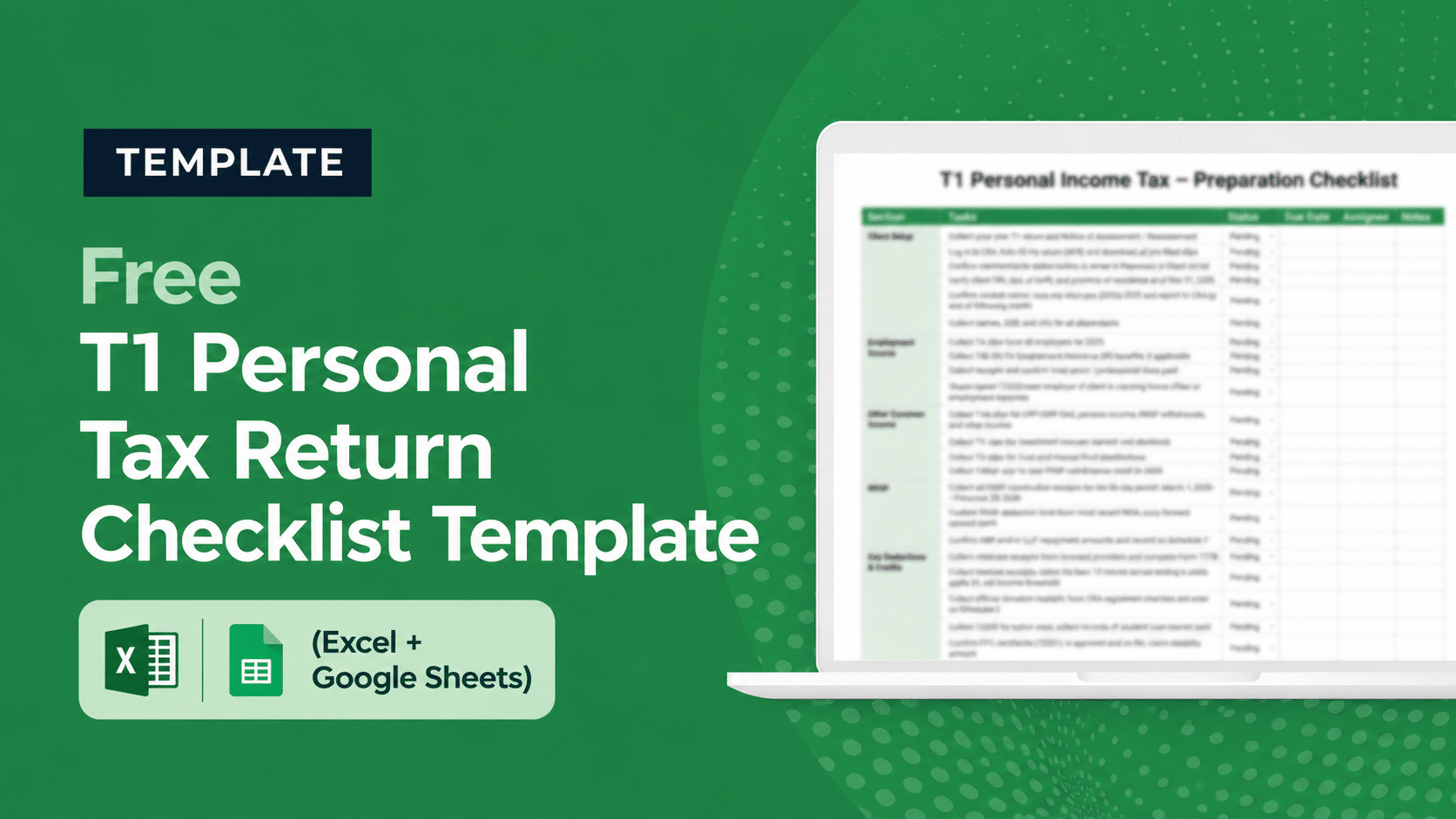 cover image for T1 Personal Tax Return Checklist Template