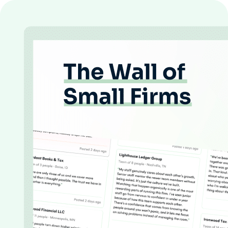 wall of small firms card