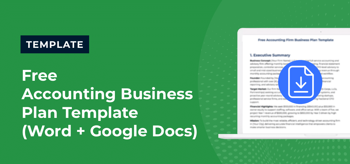 cover image for Free accounting business plan template