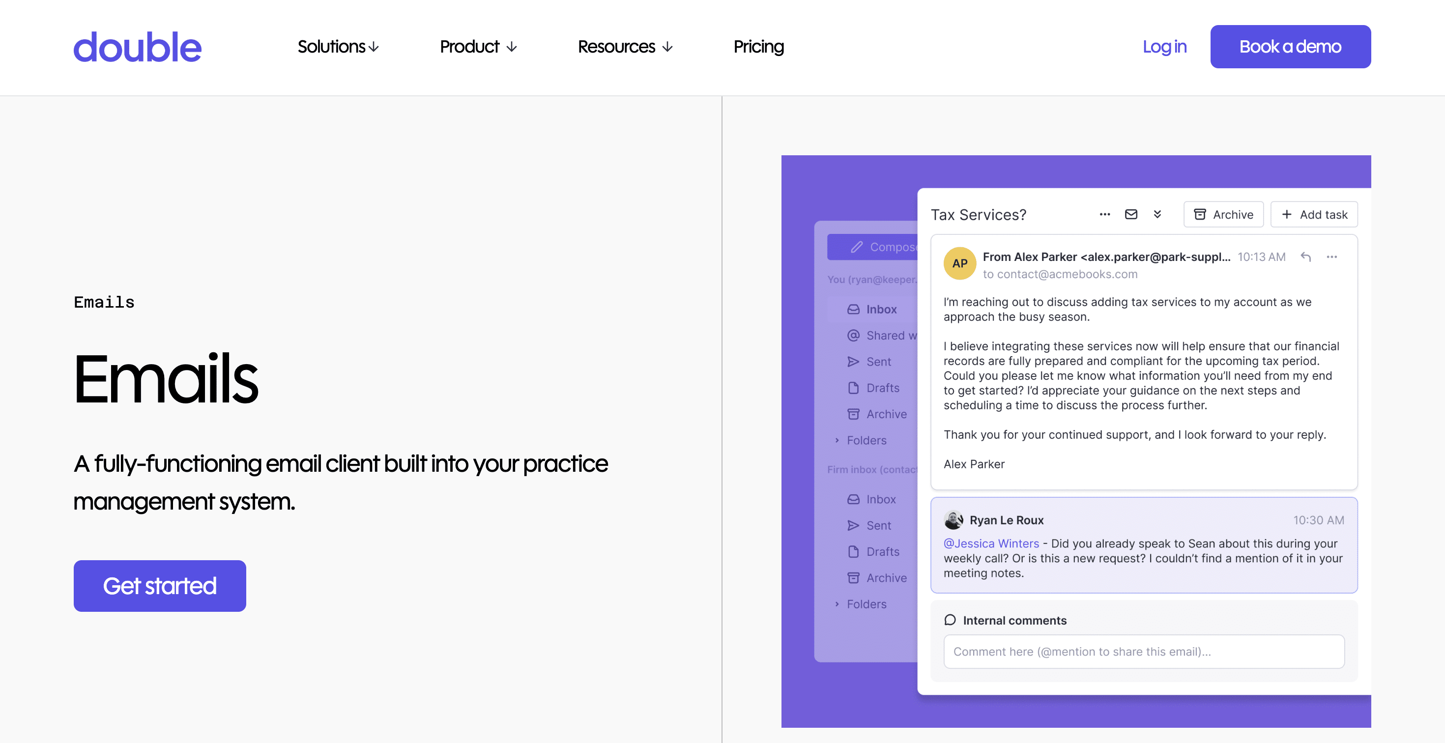 snapshot of Double (formerly Keeper) emais feature