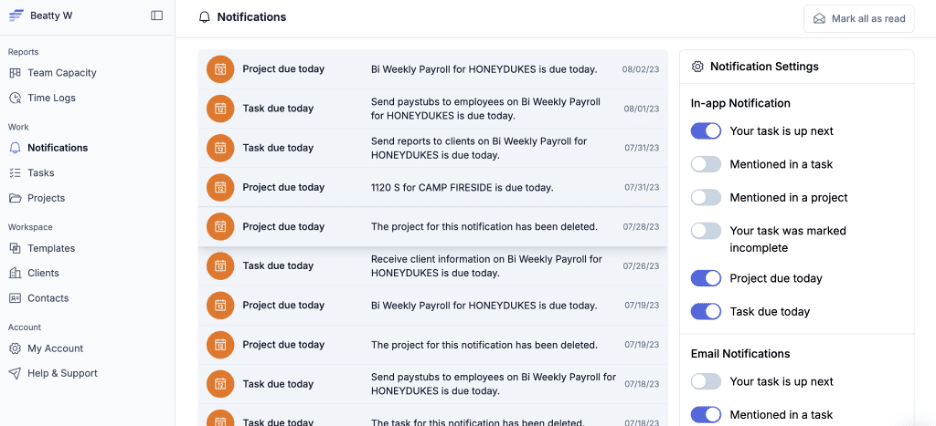 Jetpack Workflow notifications panel