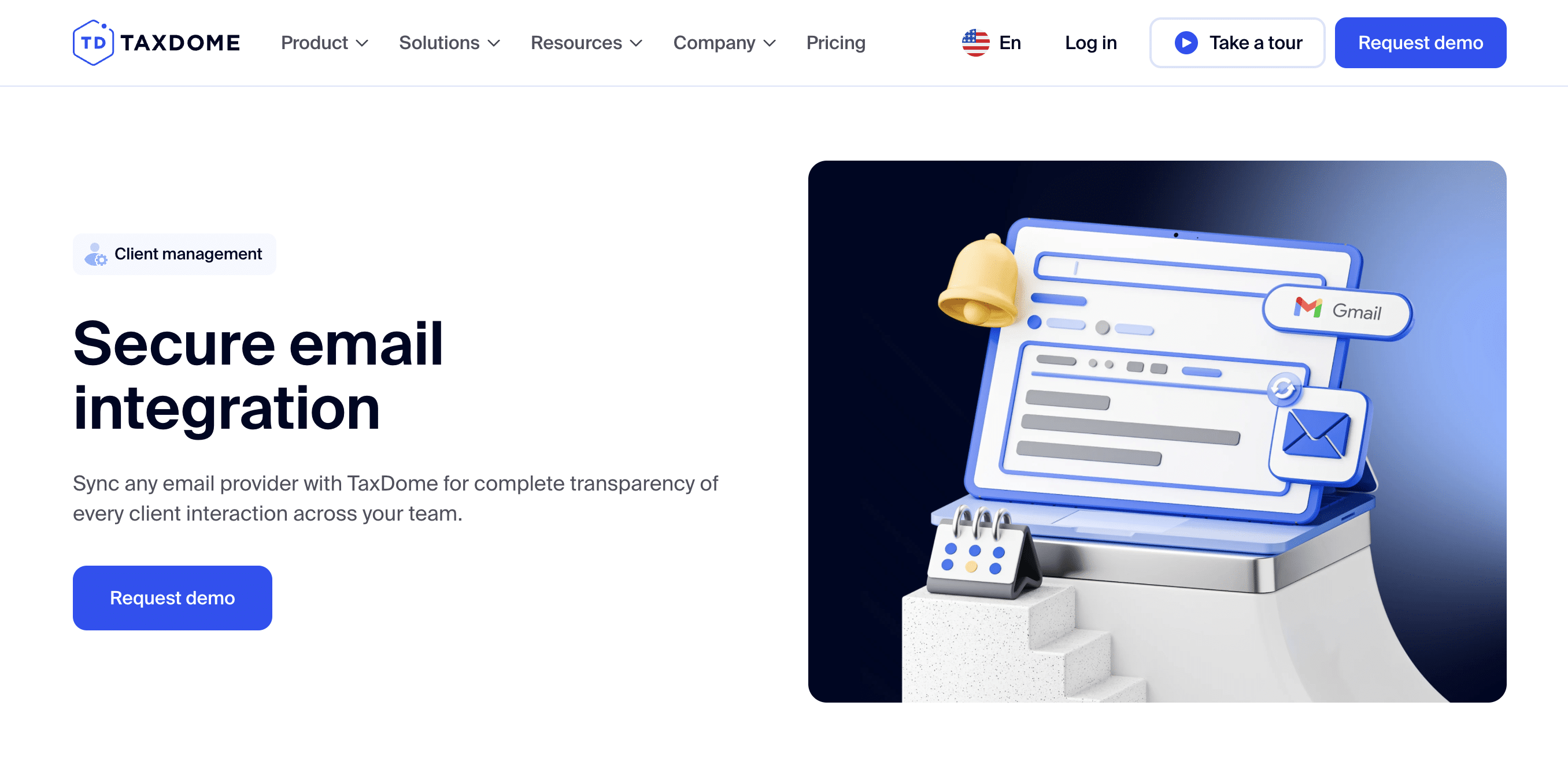 Taxdome email integration page