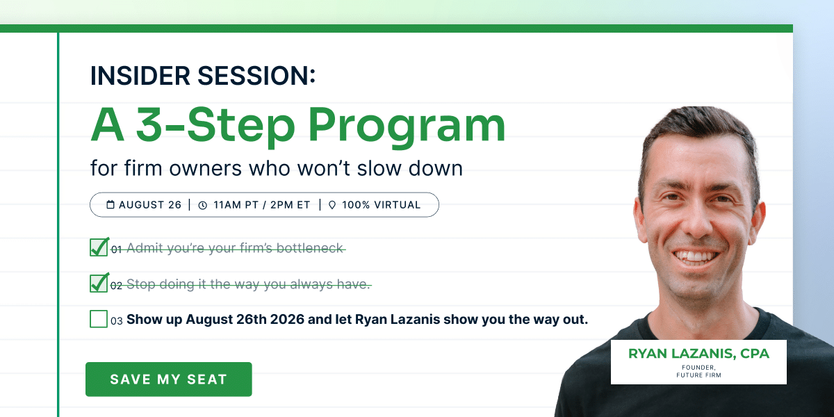 Insider session: How to Stop Being Your Firm's Bottleneck: A 3-Step Program