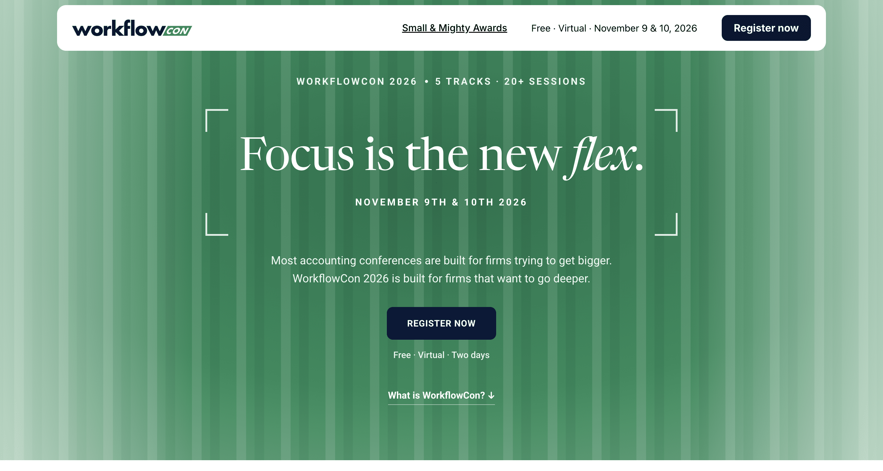 Focus is the new flex - WorkflowCon 2026 banner
