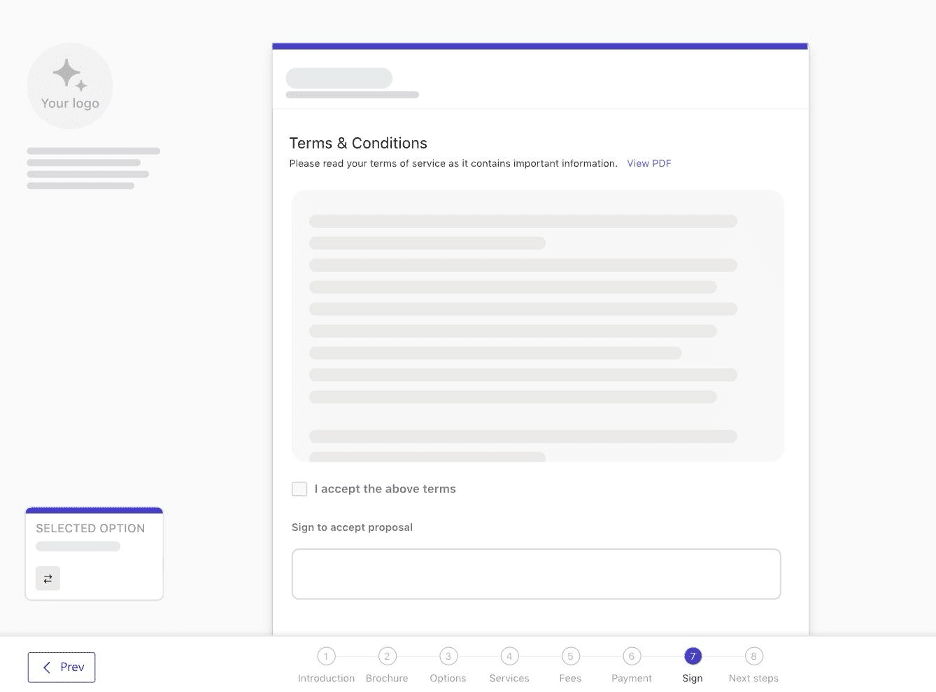 Ignition payment details form with credit card, ACH, and e-signature capture