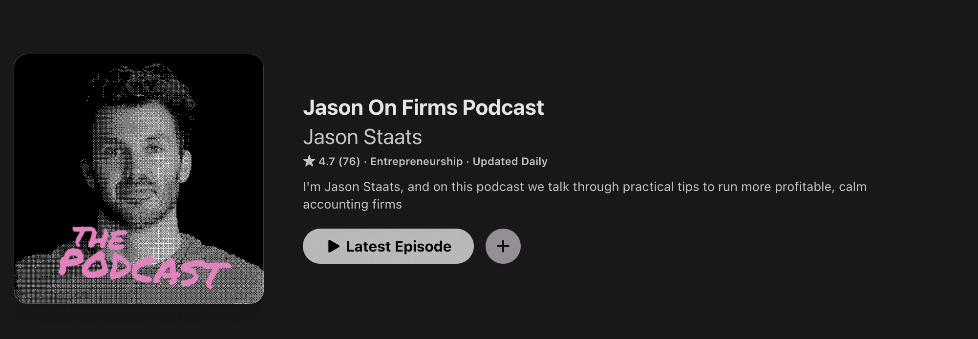 Jason On Firms podcast page snapshot