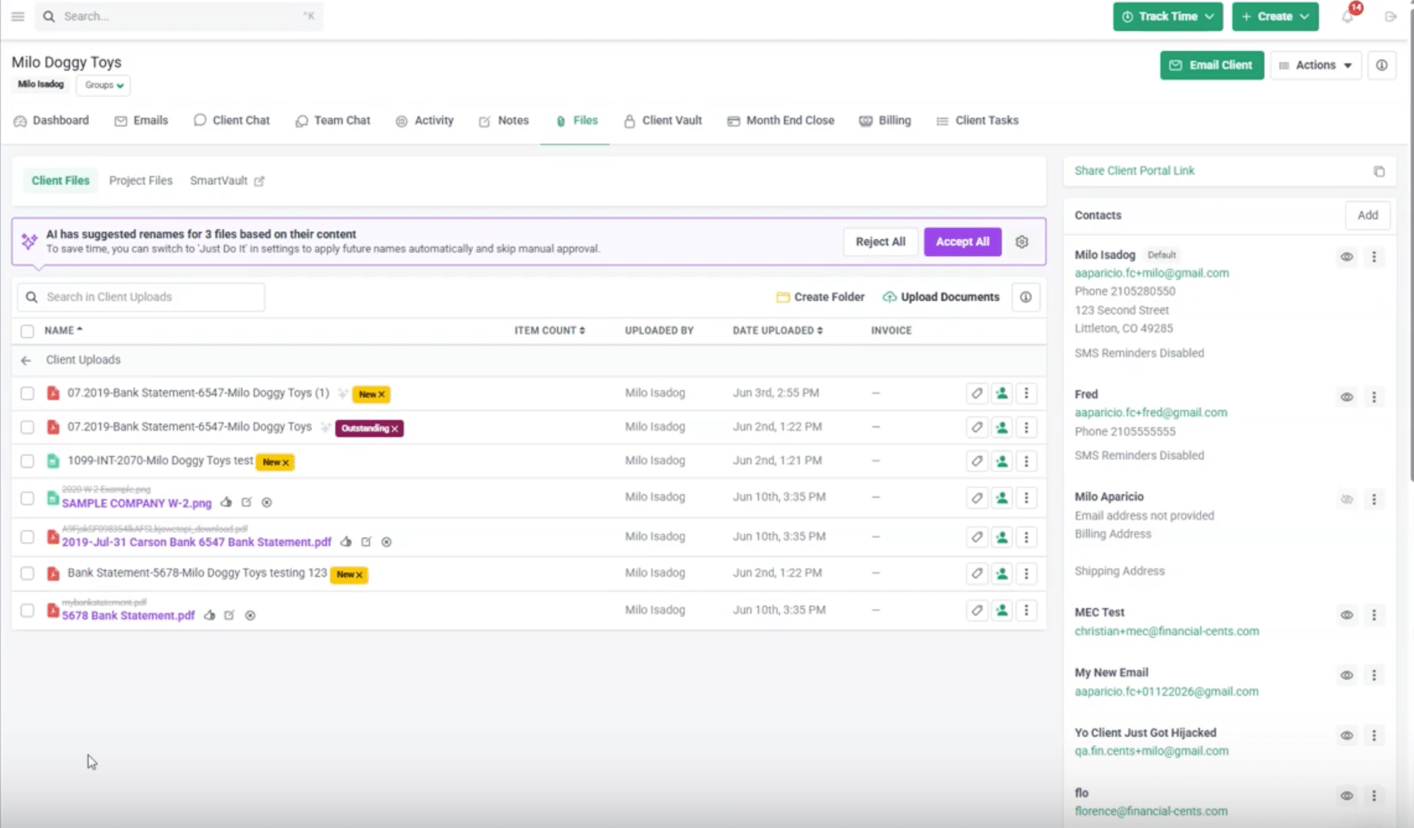 Financial Cents client uploads renamed automatically to the firm's naming convention
